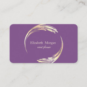 Elegant Modern Circle Violet,Gold Business Card