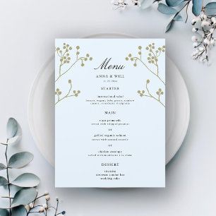 Elegant Modern Classic Ice Winter Wedding Large Menu