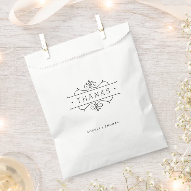 Elegant modern classic vintage wedding monogram favour bag (Clipped)