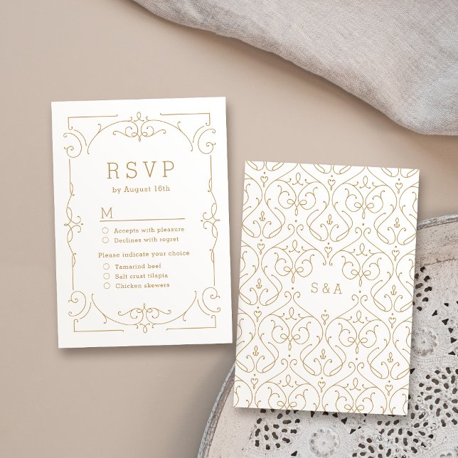 Elegant modern classic vintage wedding RSVP (Elegant modern classic vintage wedding RSVP)