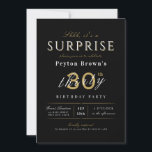 Elegant modern classy surprise 30th birthday invit invitation<br><div class="desc">Modern classy surprise birthday invitation features stylish script and typography with your party details in sophisticated  white,  black and gold,  simple and elegant,  Great for 30th birthday party or any other age, </div>