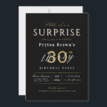 Elegant modern classy surprise 30th birthday invit invitation<br><div class="desc">Modern classy surprise birthday invitation features stylish script and typography with your party details in sophisticated  white,  black and gold,  simple and elegant,  Great for 30th birthday party or any other age, </div>