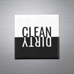 Elegant Modern Clean Dirty Black White Dishwasher Magnet<br><div class="desc">Chic Simple Clean and Dirty Reversible Dishwasher Magnet. Text can be customised if desired. Stylish modern design compliments modern kitchen & home decor. Flip over magnet easily communicates whether the dishes inside are dirty or clean. Tasteful gift idea for housewarming party, wedding, bridal shower, Christmas, birthday, or other special occasion....</div>