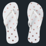 elegant modern clear faux rose gold polka dots thongs<br><div class="desc">Elegant and modern polka dots design.</div>