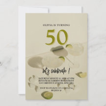 Elegant modern cocktail 50th birthday invitation