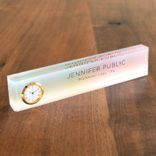 Elegant Modern Colorful Yellow Green Pink Red Blue Nameplate