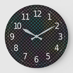 Elegant Modern Colourful Fence Chain Pattern Large Clock