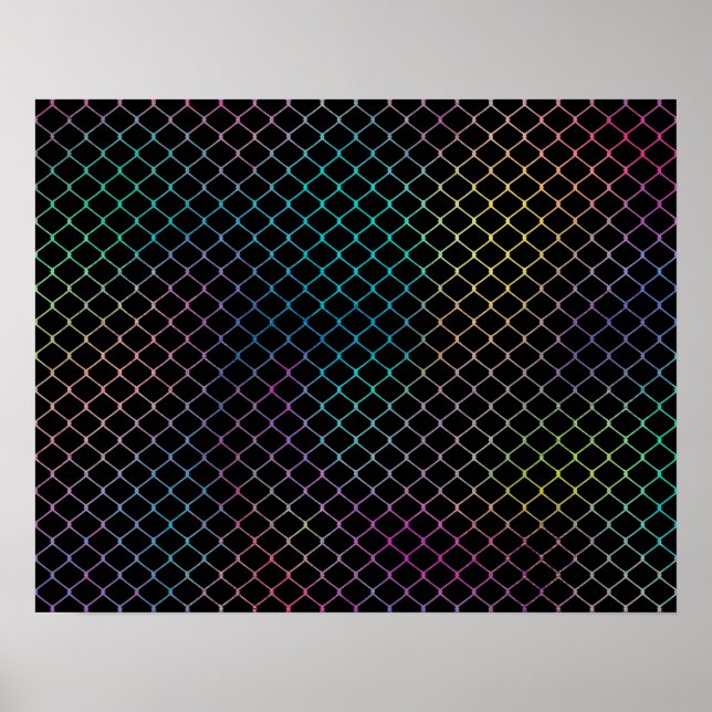 Elegant Modern Colourful Fence Chain Pattern | Poster (Front)