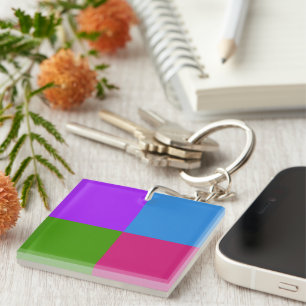 Elegant, Modern Colourful Geometric Key Ring