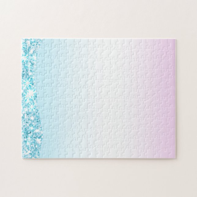 Elegant Modern colourful gradient glitter Rainbow Jigsaw Puzzle (Horizontal)