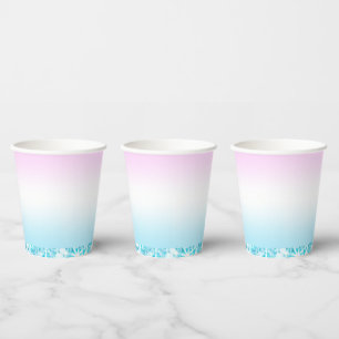 Elegant Modern colourful gradient glitter Rainbow Paper Cups