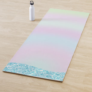 Elegant Modern colourful gradient glitter Rainbow Yoga Mat