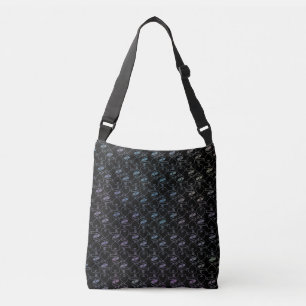 Elegant Modern Colourful Hearts and Keys Pattern Crossbody Bag