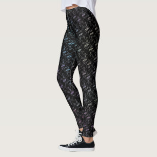 Elegant Modern Colourful Hearts and Keys Pattern   Leggings