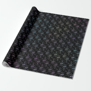 Elegant Modern Colourful Hearts and Keys Pattern Wrapping Paper
