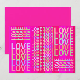 Elegant, Modern Colourful "LOVE" Typography Art Card