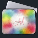 Elegant Modern Colourful Monogram Template Rainbow Laptop Sleeve<br><div class="desc">Elegant Modern Colourful Monogram Template Rainbow Abstract Add Your Text Yellow Orange Blue Green Pink Red Purple Electronics Bag.</div>