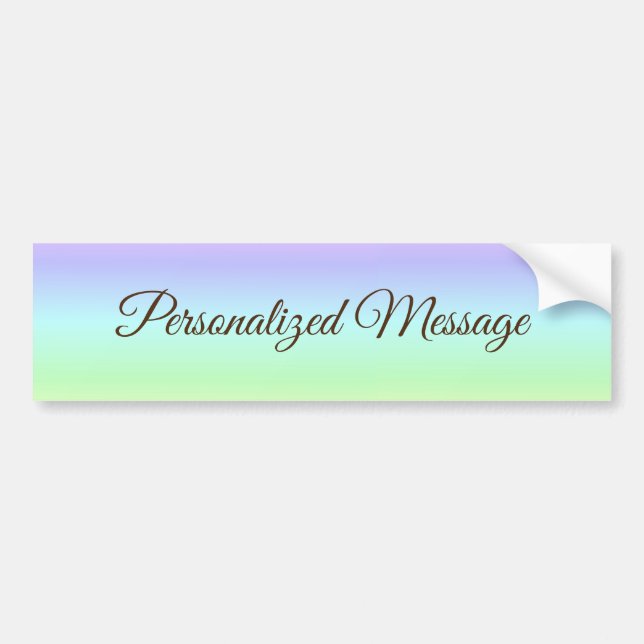 Elegant Modern Colourful Rainbow Brown Script Bumper Sticker (Front)