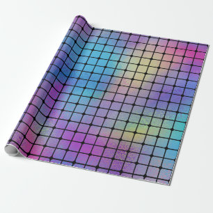 Elegant Modern Colourful Squares Tiles Pattern   Wrapping Paper