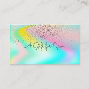 Elegant Modern Confetti Rainbow Holographic Discount Card