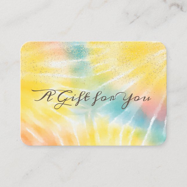 Elegant Modern Confetti Tie Dye Discount Card (Front)