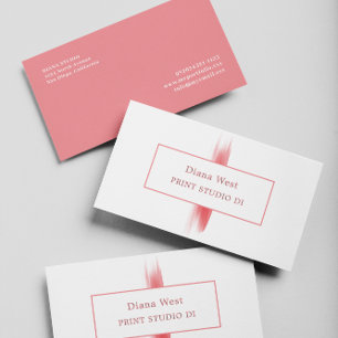 Elegant Modern Contemporary Light Red Business Card