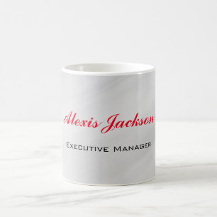 Elegant Modern Contemporary Style Grey Red Coffee Mug