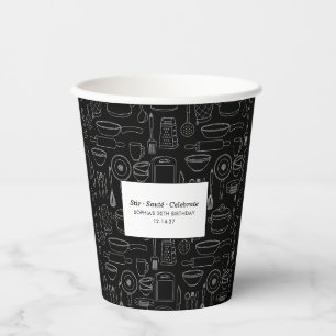 Elegant Modern Cooking Party Chef Birthday Party Paper Cups