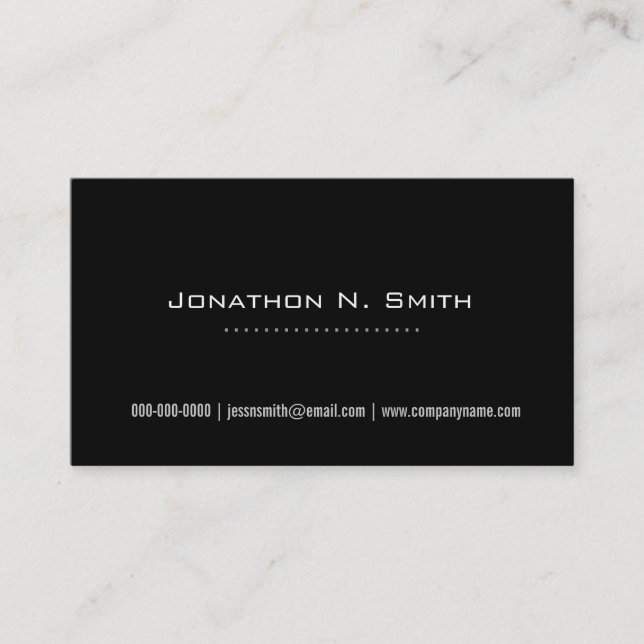 Elegant, modern, cool black business card (Front)