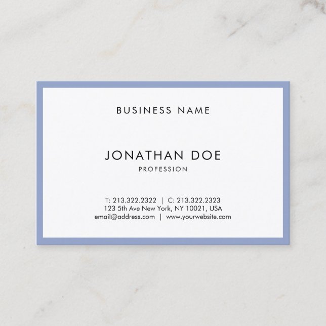 Elegant Modern Cool Clean Plain Graceful Luxury Business Card (Front)
