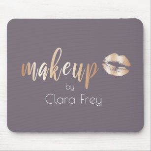 Elegant modern copper rose gold lips and makeup mouse pad