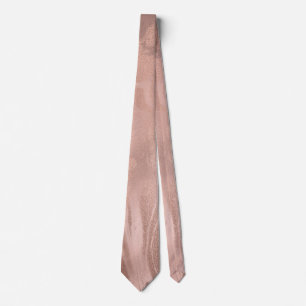 Elegant modern copper rose gold marble look tie