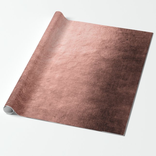 Elegant modern copper rose gold metallic wrapping paper (Unrolled)