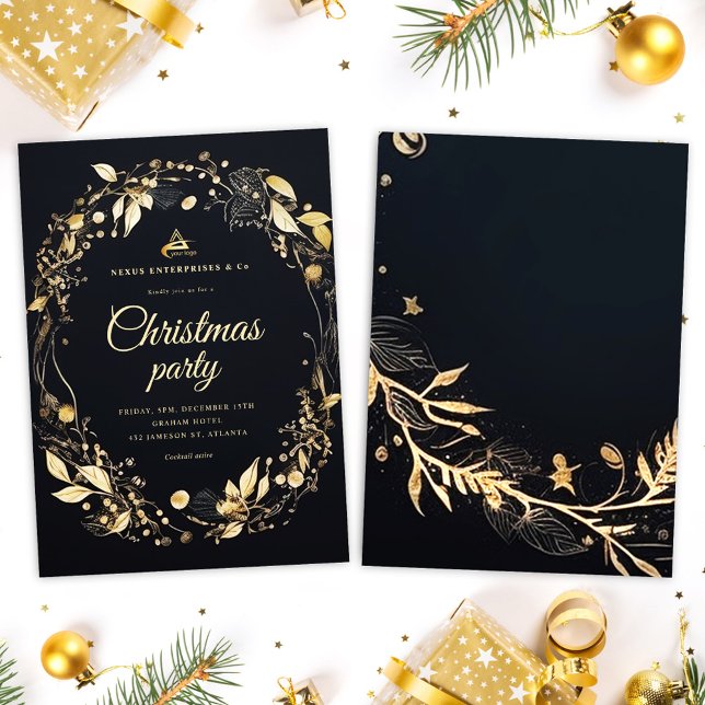 Elegant Modern Corporate Christmas Party Invitation (Elegant Modern Corporate Christmas Party Invitation)