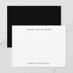 Elegant Modern Couple Typography Black Thank You Card