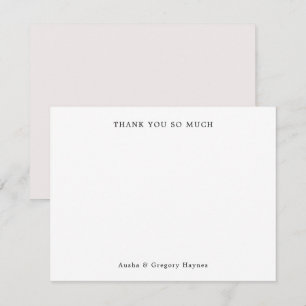 Elegant Modern Couple Typography Ecru Thank You Card