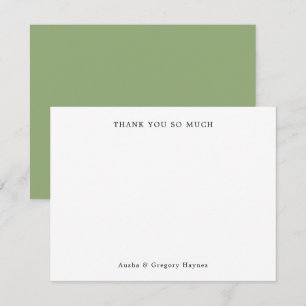 Elegant Modern Couple Typography Green Thank You Card