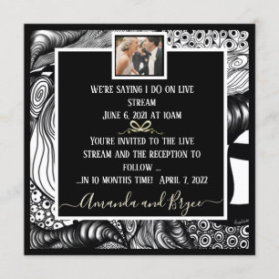 Elegant modern covid live stream wedding invitation
