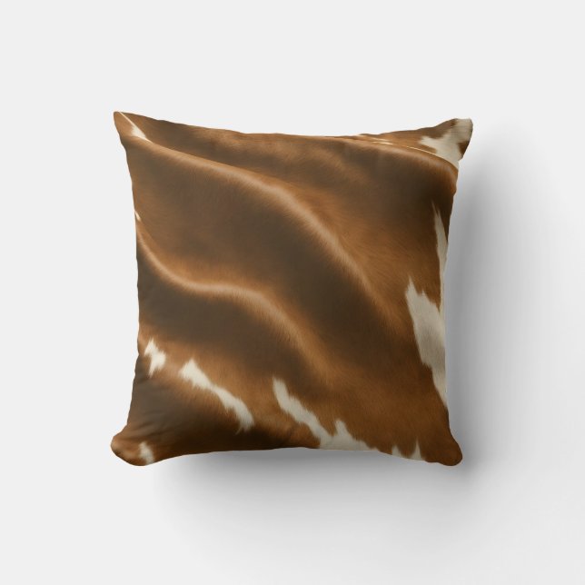 Elegant Modern Cow Faux Leather Collection Cushion (Front)