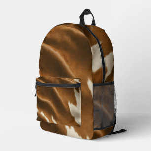 Elegant Modern Cow Faux Leather Collection Printed Backpack