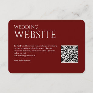 Elegant Modern Crimson Red Wedding Enclosure Card