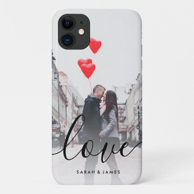 Elegant modern custom couple photo love text Case-Mate iPhone case (Back)