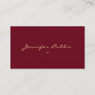Elegant Modern Custom Gold Colour Script Template Business Card