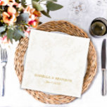 Elegant Modern Custom Gold Floral Wedding Napkin<br><div class="desc">Elevate your special day with these Elegant Modern Custom Gold Floral Wedding Napkins, designed with love by Mylini Design. These napkins not only offer a touch of elegance with their gold floral motifs but also serve a practical purpose, ensuring your guests remain tidy while indulging in your reception's delectable cuisine....</div>