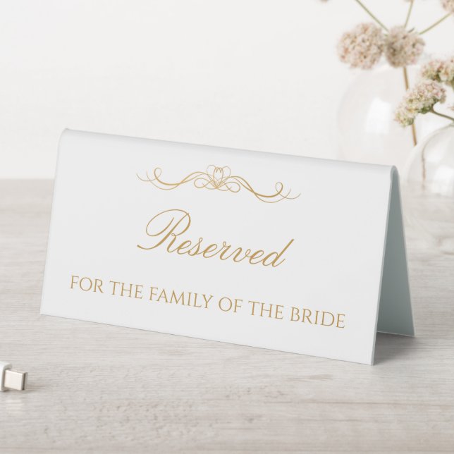 Elegant Modern Custom Gold Script Reserved Wedding (In SItu (Table))