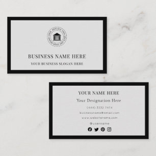 Elegant Modern Custom Logo Minimalist Simple Business Card