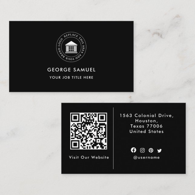 Elegant Modern Custom Logo Minimalist Simple Business Card (Front/Back)