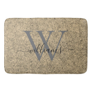 Elegant modern Custom Monogram Script Name Bath Mat