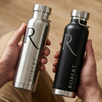 Elegant Modern Custom Name & Monogram Water Bottle