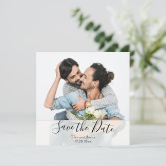 Elegant Modern Custom  Photo  Change  Date Wedding